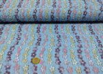 Tina embroidery fabric light blue stretchy embroidered flowers with glitter